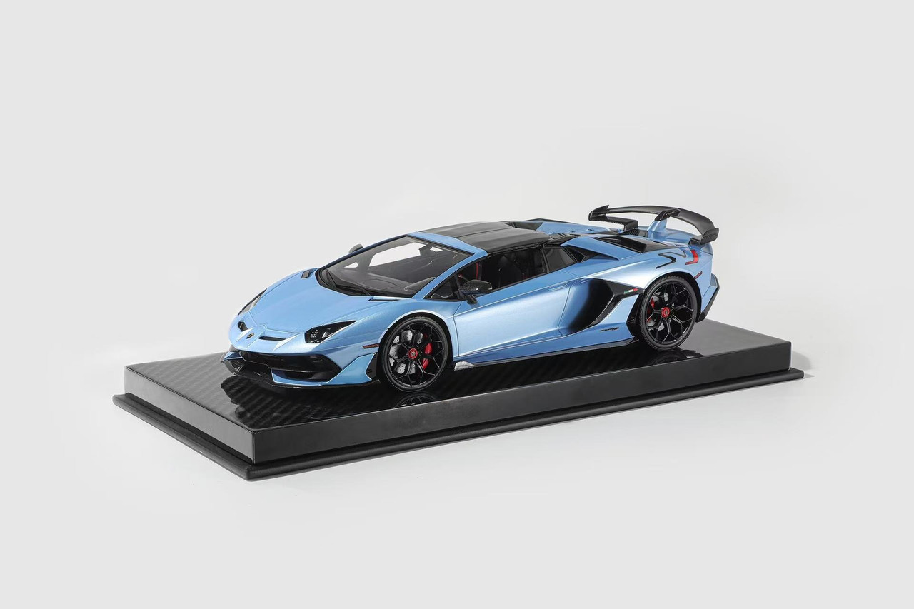 1/18 Runner Lamborghini Aventador SVJ Spider with Removable Top (Ice Blue) Car Model Limited 15 Pieces