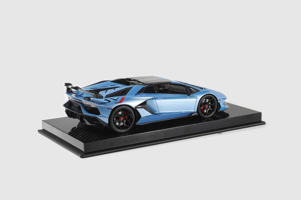 1/18 Runner Lamborghini Aventador SVJ Spider with Removable Top (Ice Blue) Car Model Limited 15 Pieces