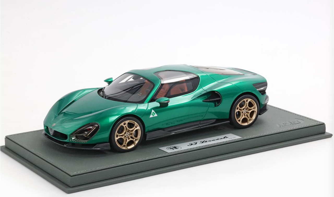 1/18 BBR Alfa Romeo 33 Stradale (Green Montreal) Car Model