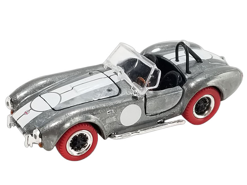 ムー Shelby Cobra 427 S/C Raw Metal with White Stripes and Red Tires