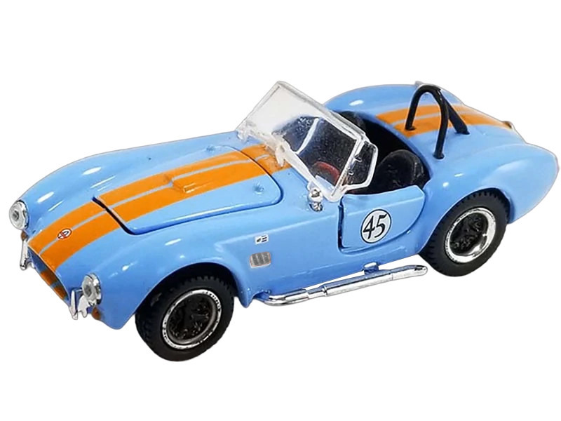 Shelby Cobra 427 S/C #45 Light Blue with Orange Stripes 