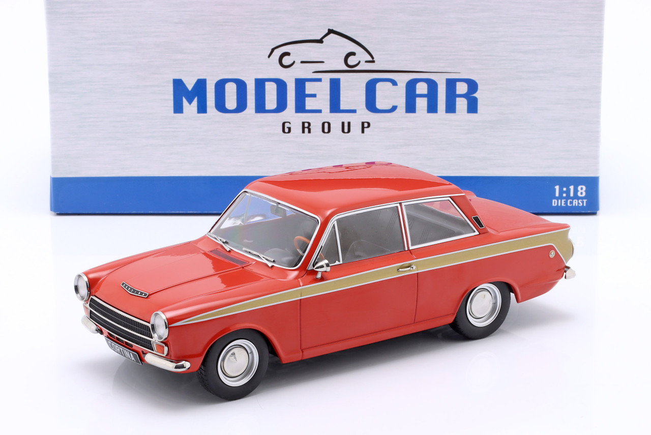 1/18 ModelCarGroup 1966 Ford Lotus Cortina (Red) Diecast Car Model