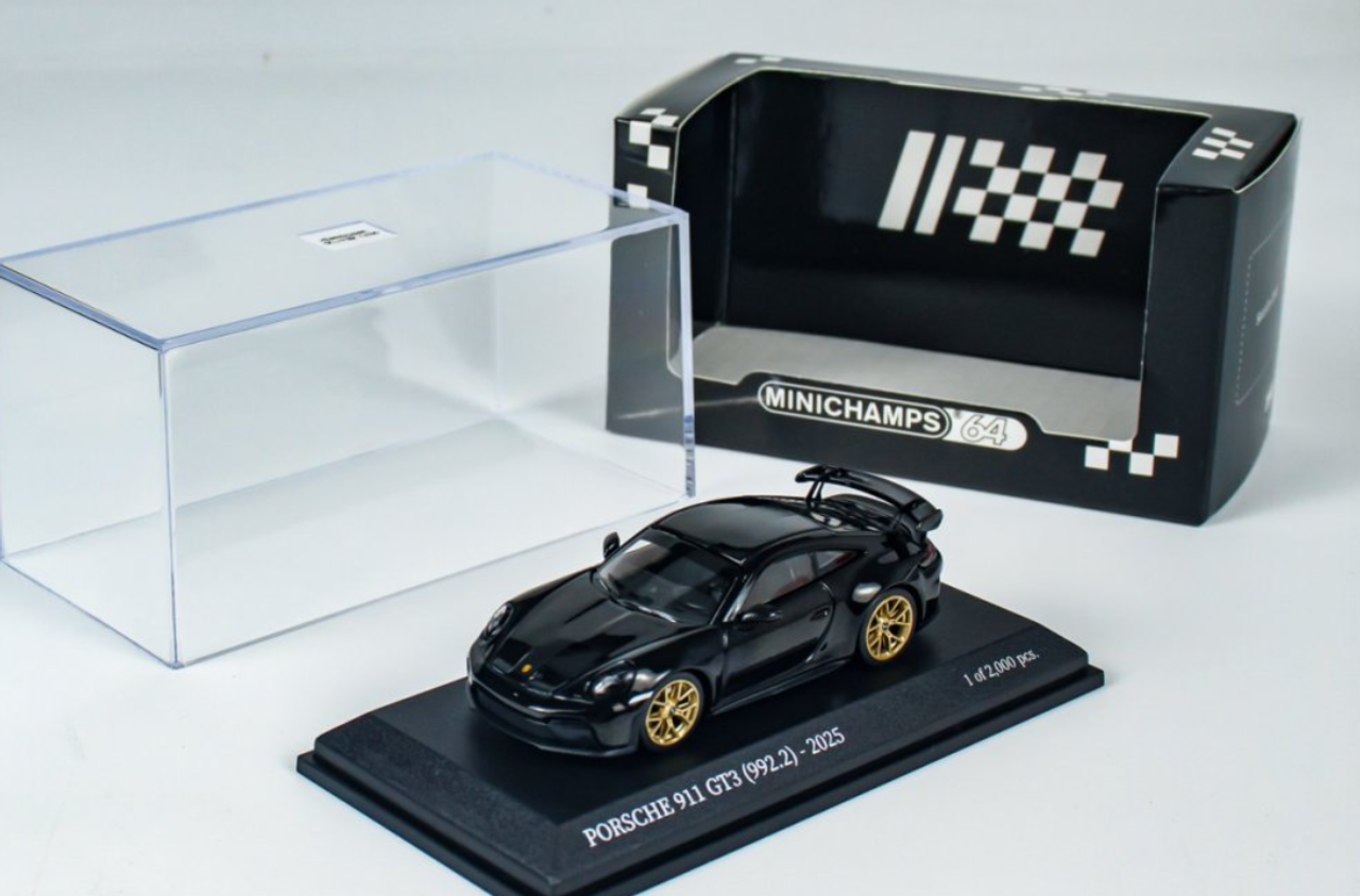 1/64 Minichamps 2025 Porsche 911 (992.2) GT3 Weissach Package (Black) Car Model