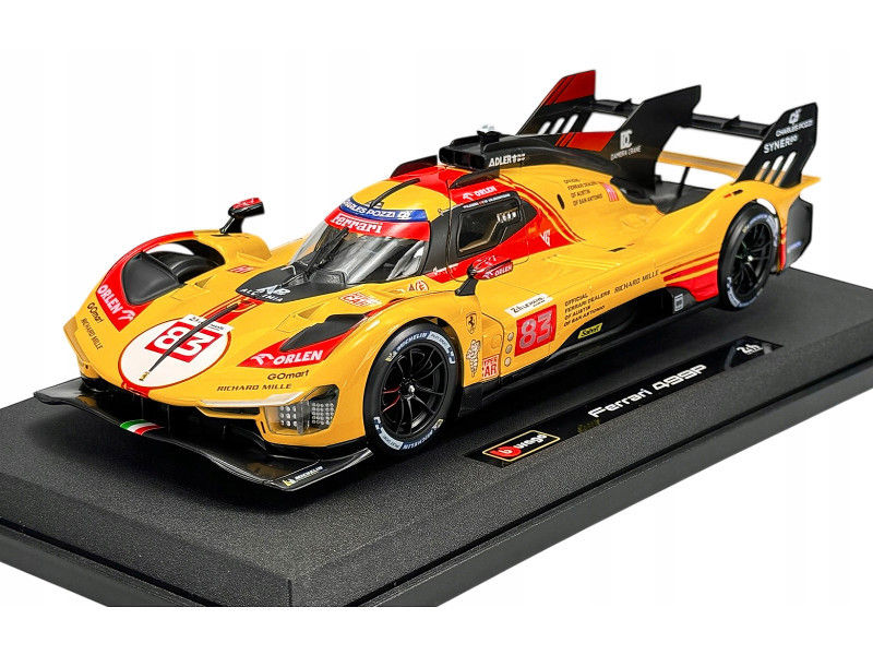 1/24 BBurago 2024 Ferrari 499P #83 24h LeMans AF Corse Robert Kubica, Robert Shwartzmann, Yifei Ye Diecast Car Model