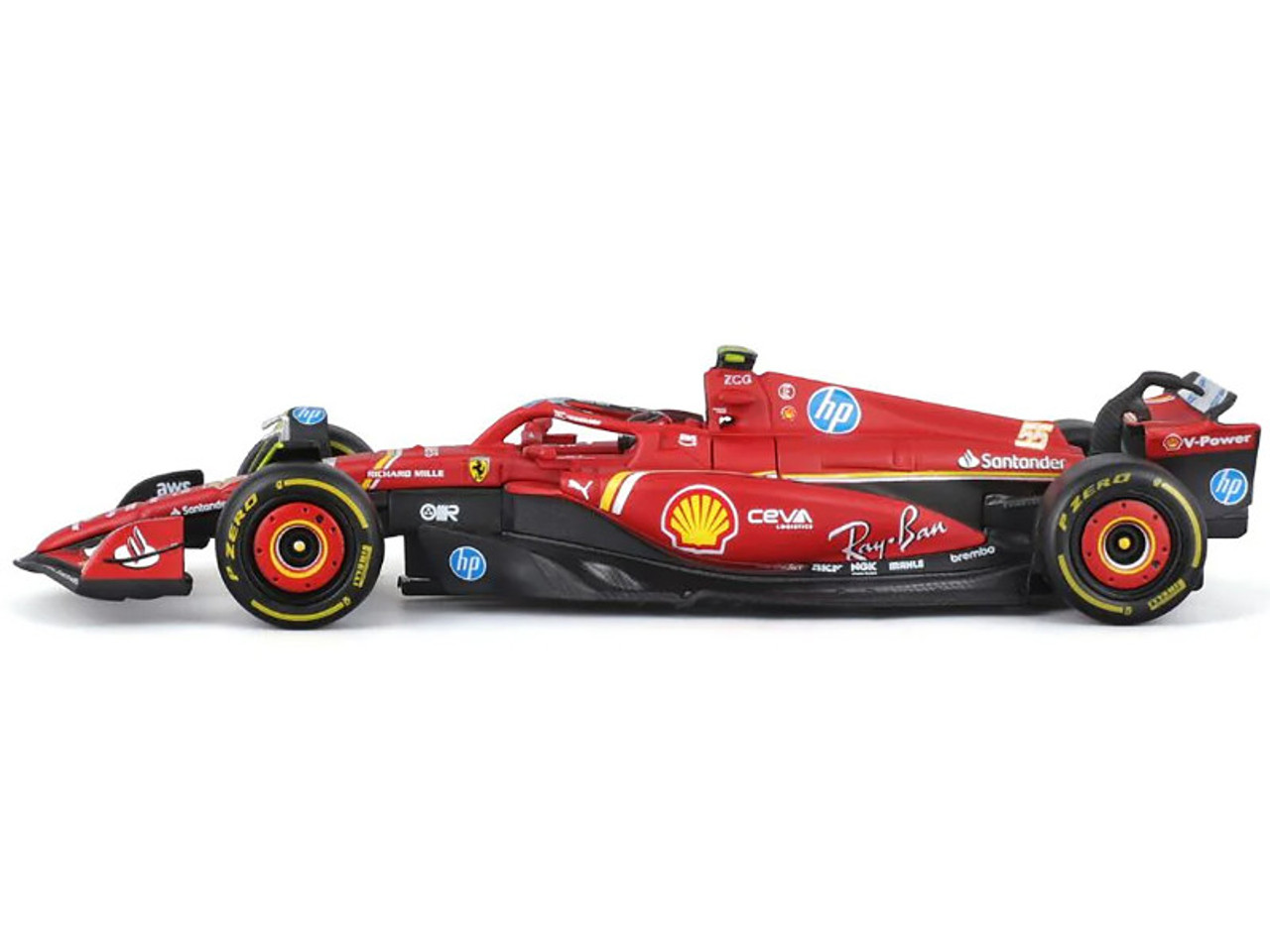 1/43 BBurago 2024 Formula 1 Carlos Sainz jr. Ferrari SF-24 #55 5th Miami GP Car Model