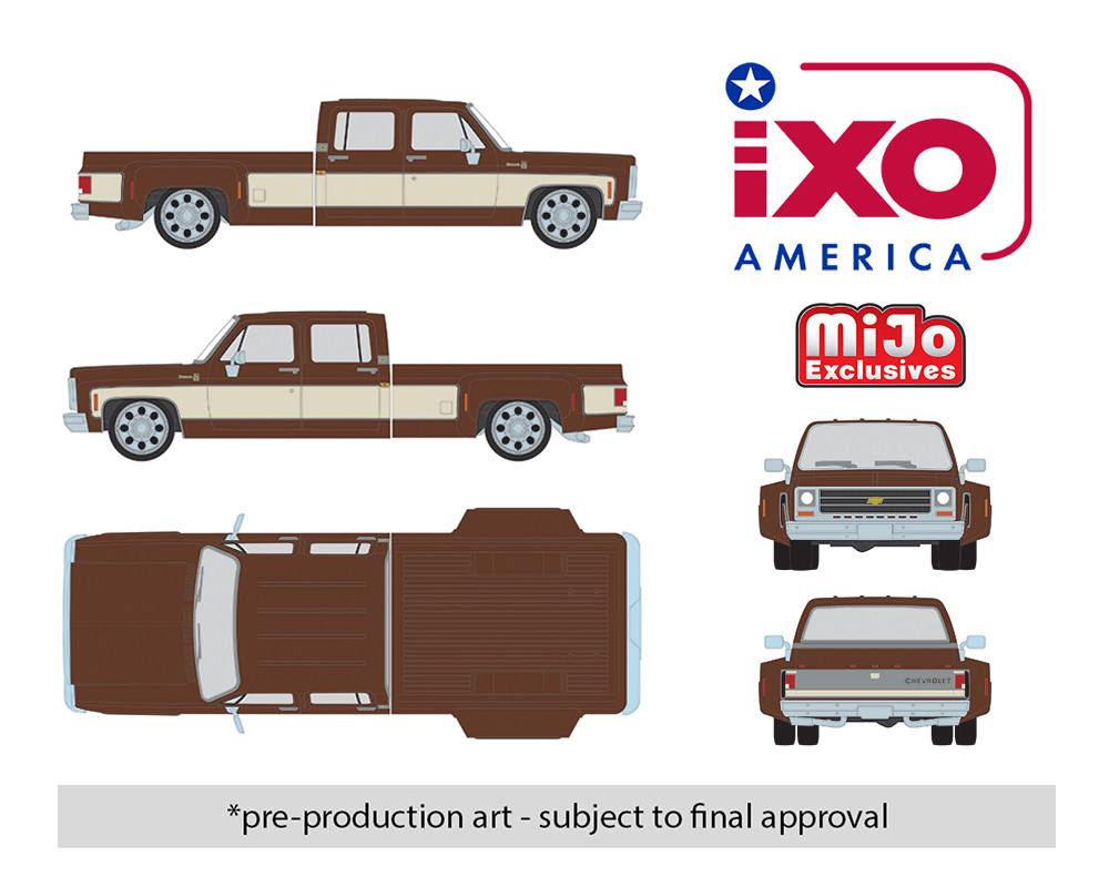 1/64 Ixo 1979 Chevrolet Silverado C30 Crew Cab Dually Lowered
