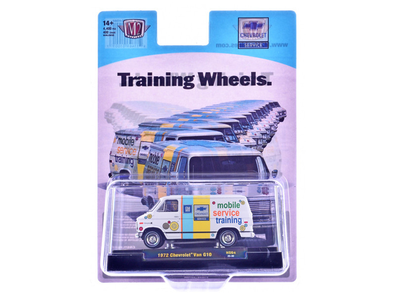 1/64 M2 Machines 1972 Chevrolet G10 Van ”Training Wheels” Diecast Car Model