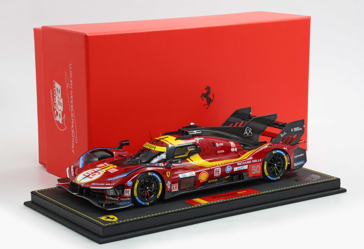 1/18 BBR 2025 Ferrari 499P #50 24H Le Mans Fuoco Nielsen Molina Car Model