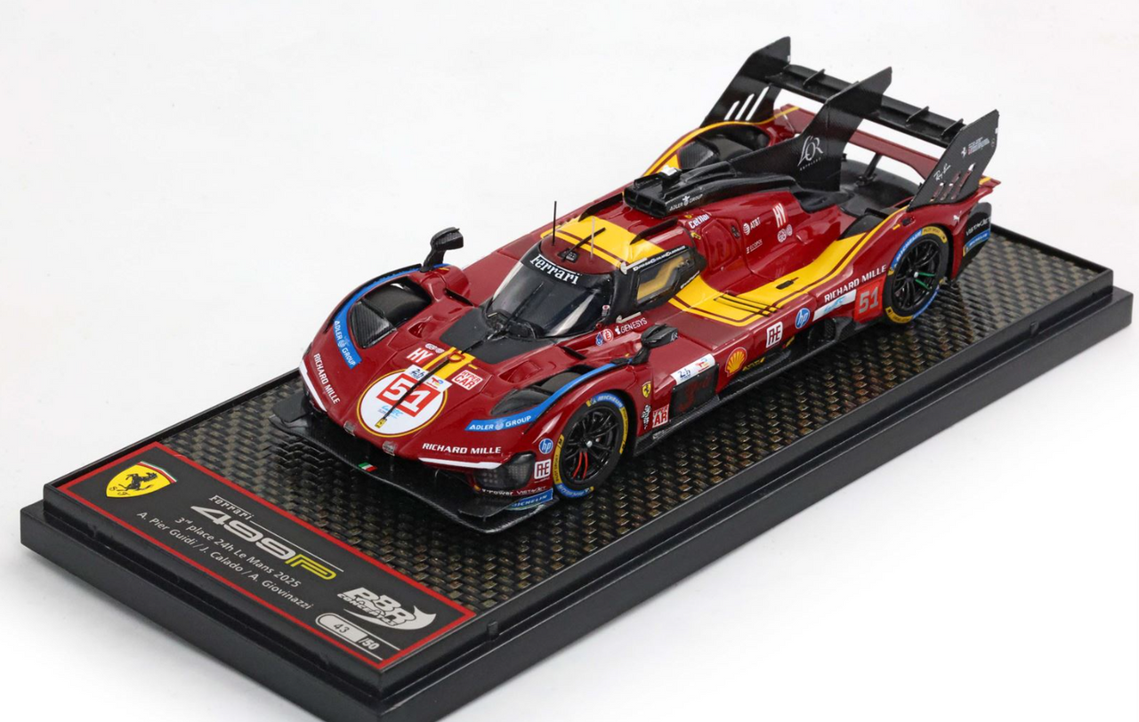 1/43 BBR 2025 Ferrari 499P #51 24H Le Mans Pier Guidi, Giovinazzi, Calado Car Model