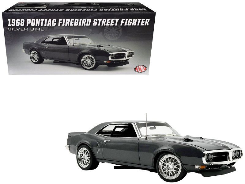 ミニカー ACME 1/18 1968 Firebird Street Fighter Acme 1968 Pontiac Firebird Street Fighter Silver Bird Gun Metal