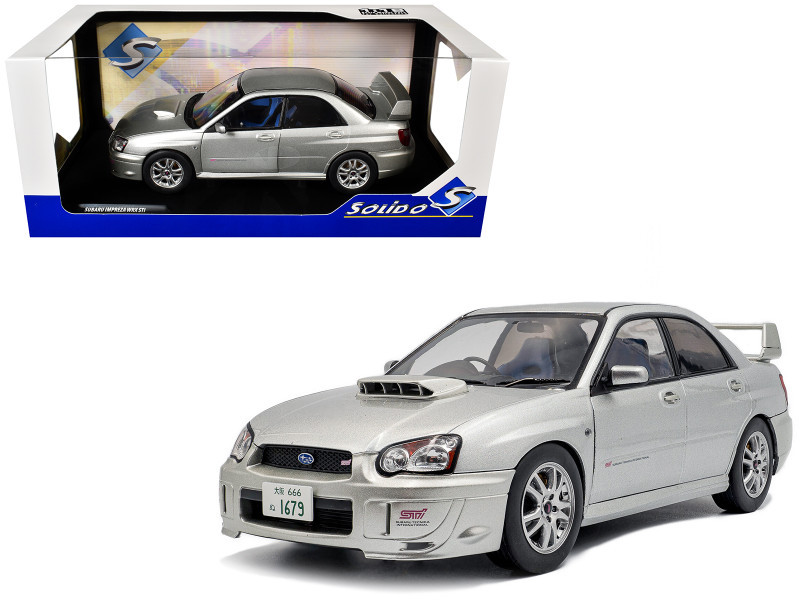 1/18 Solido 2003 Sbaru Impreza WRX STi Premium Silver Effect Diecast Car Model