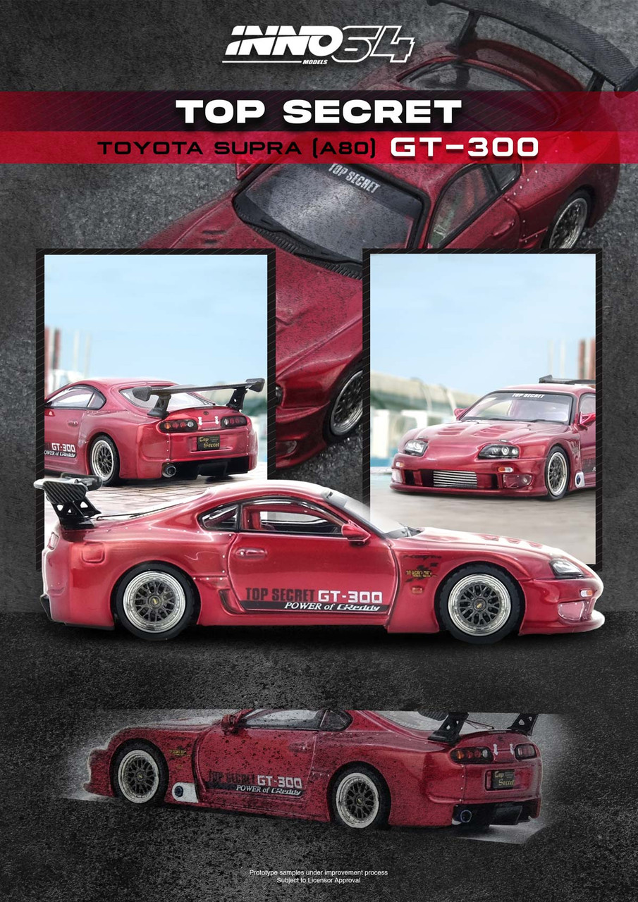 1/64 Inno Toyota Supra A80 Top Secret (Red) Diecast Car Model