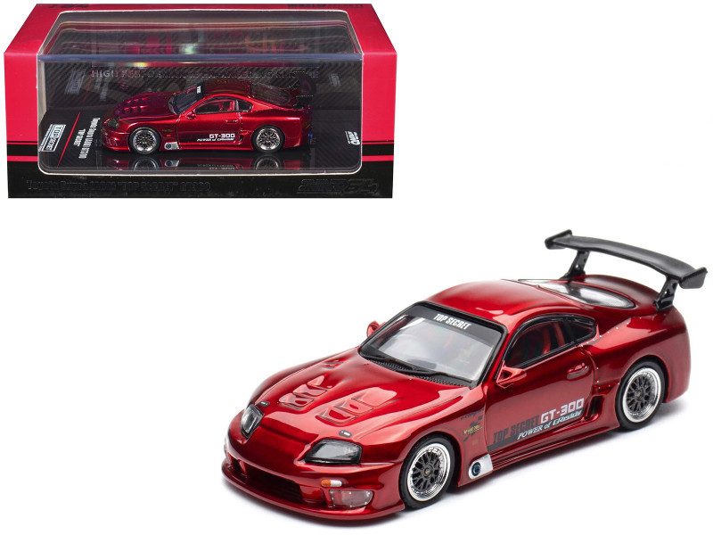 YMモデル 1/64 トヨタ スープラ A80 レッド 1/64 Inno Toyota Supra A80 Top Secret (Red) Diecast Car Model