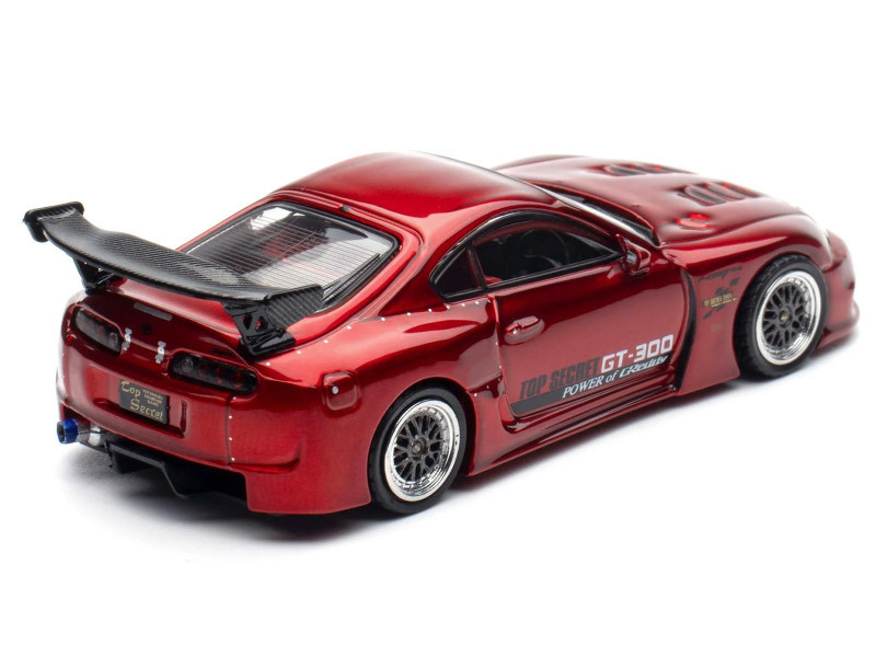YMモデル 1/64 トヨタ スープラ A80 レッド 1/64 Inno Toyota Supra A80 Top Secret (Red) Diecast Car Model