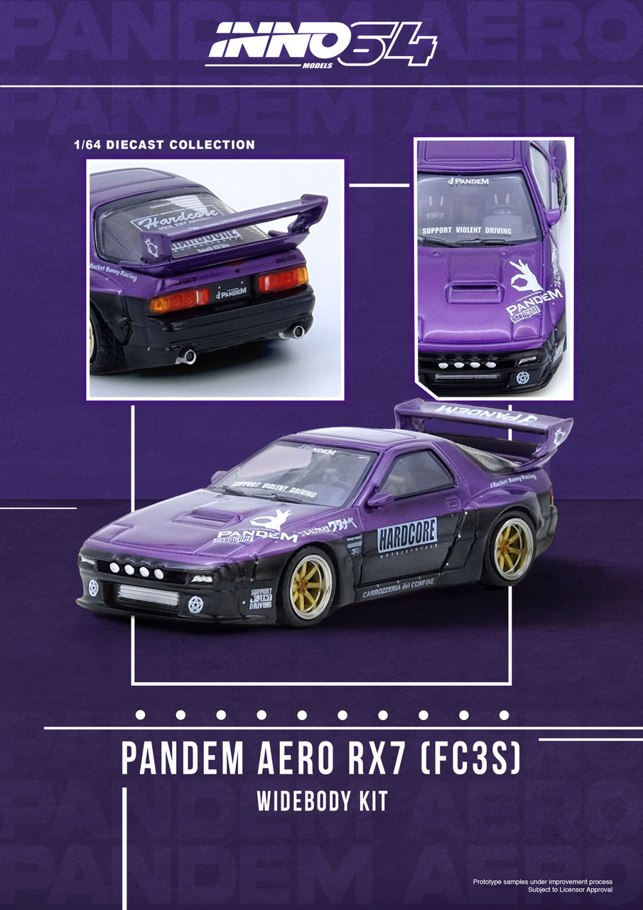 1/64 Inno Mazda RX-7 RX7 (FC3S) Pandem Rocket Bunny (Purple