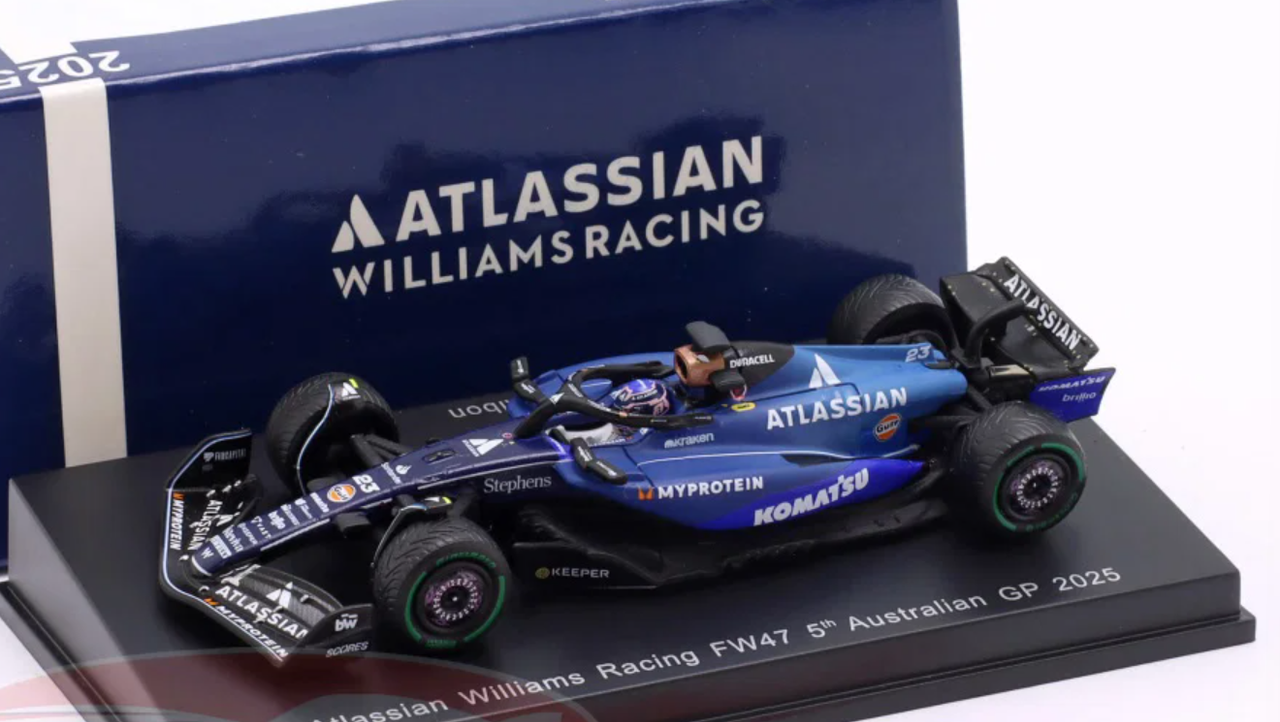 1/64 Spark Williams FW47 No.23 Williams Racing 5th Australian GP 2025 Alexander Albon Car Model