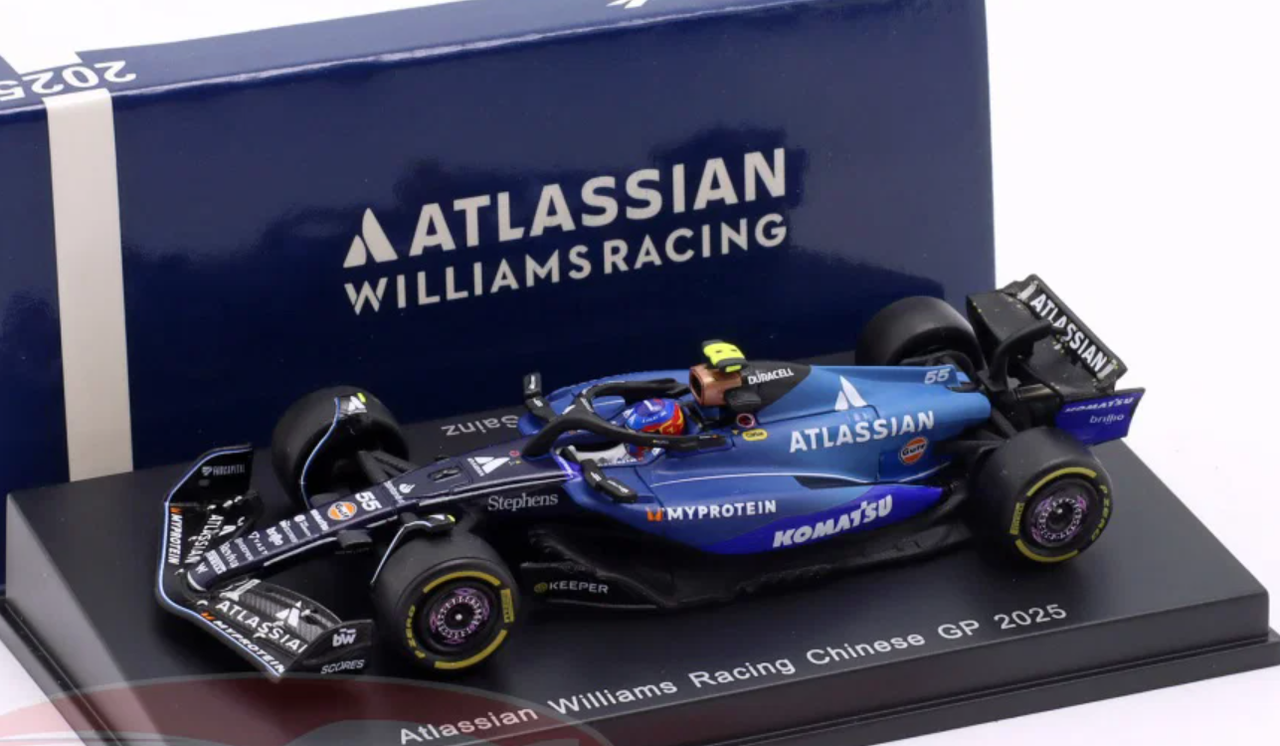 1/64 Spark Williams FW47 No.55 Williams Racing Chinese GP 2025 Carlos Sainz Car Model