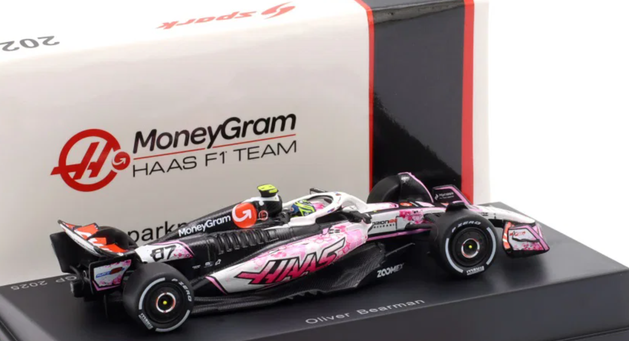1/64 Spark Haas VF-25 No.87 MoneyGram Haas F1 Team Japanese GP 2025 Oliver Bearman Car Model