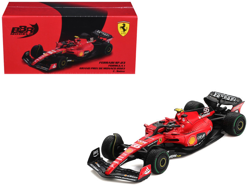 1/64 BBR 2023 Formula 1 Ferrari SF23 #55 Carlos Sainz Monaco GP