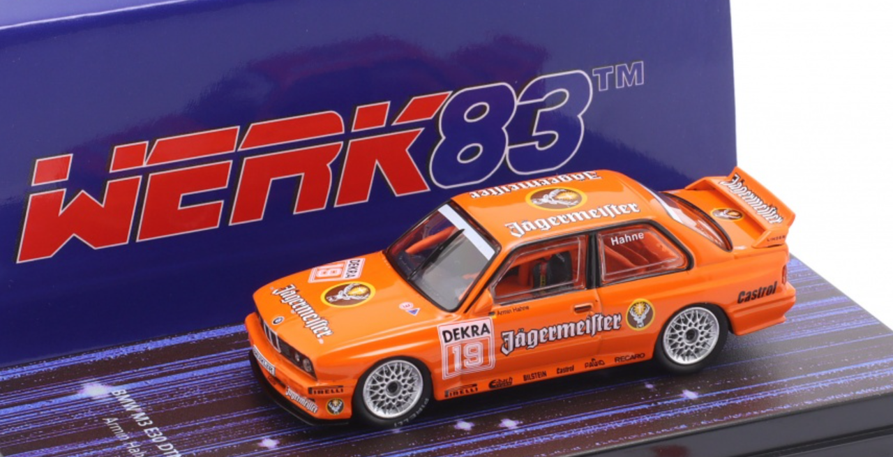 1/64 Werk83 1992 BMW M3 (E30) Jägermeister #19 DTM Jägermeister Linder Team Armin Hahne Car Model