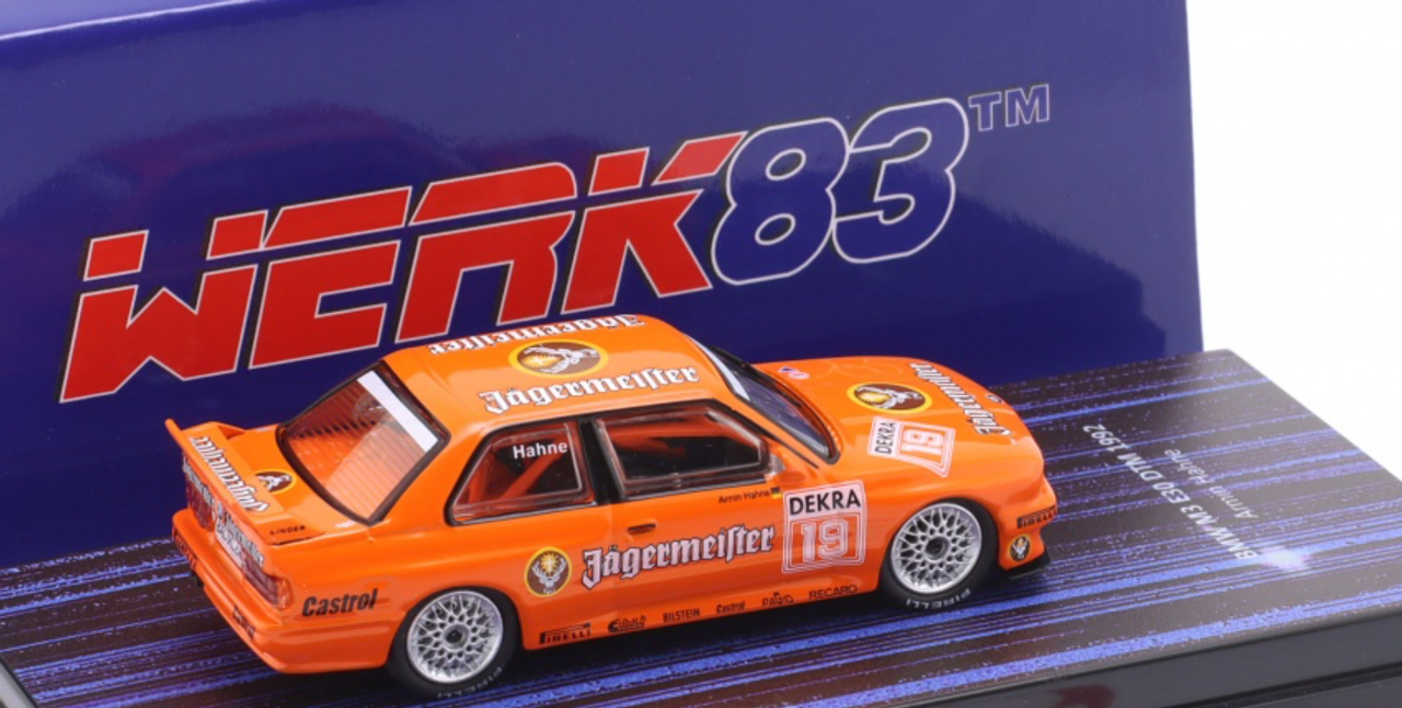 1/64 Werk83 1992 BMW M3 (E30) Jägermeister #19 DTM Jägermeister Linder Team Armin Hahne Car Model