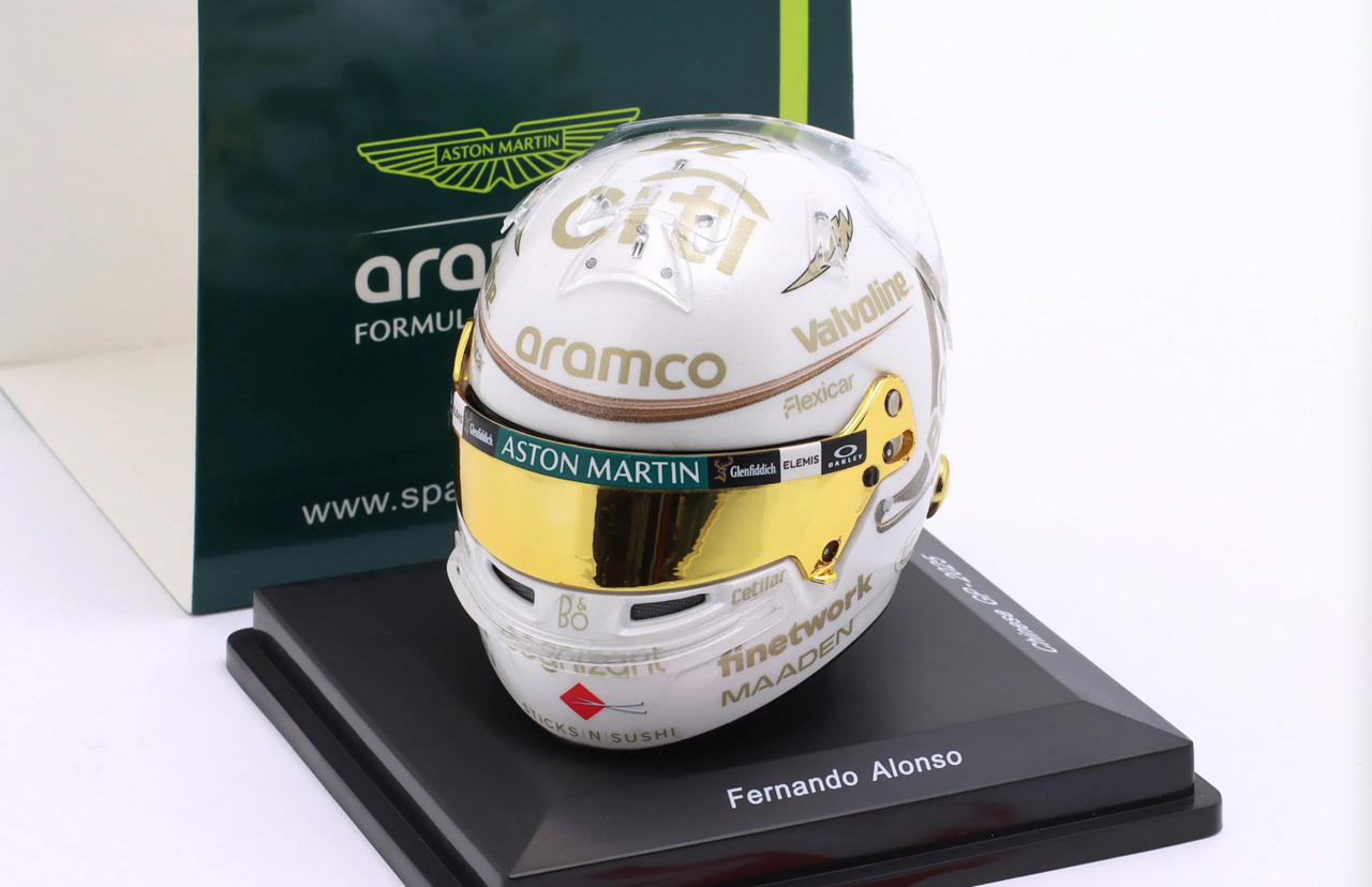 1/5 Spark Aston Martin Aramco Formula One Team - Fernado Alonso - Chinese GP 2025 Helmet Model