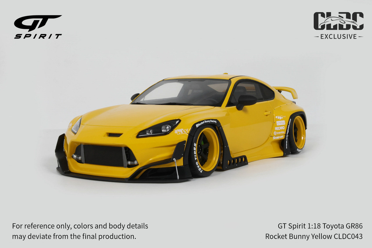 トヨタ86 ロケットバニーV2   1/18 1/18 GT Spirit Toyota GR86 Rocket Bunny (Yellow) Car Model