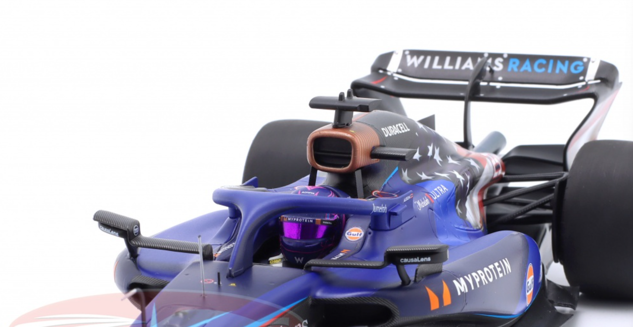 1/18 Minichamps 2023 Formula 1 Alex Albon Williams FW45 #23 9th USA GP Car Model