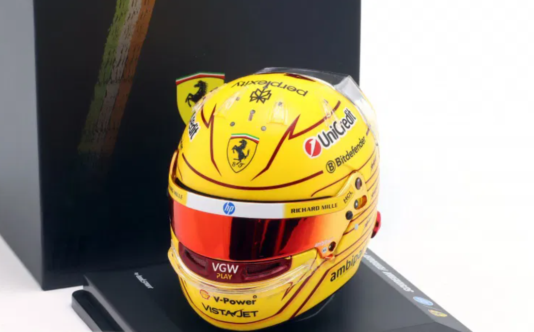 1/5 Looksmart Lewis Hamilton – Scuderia Ferrari HP Monaco GP 2025 Helmet Model