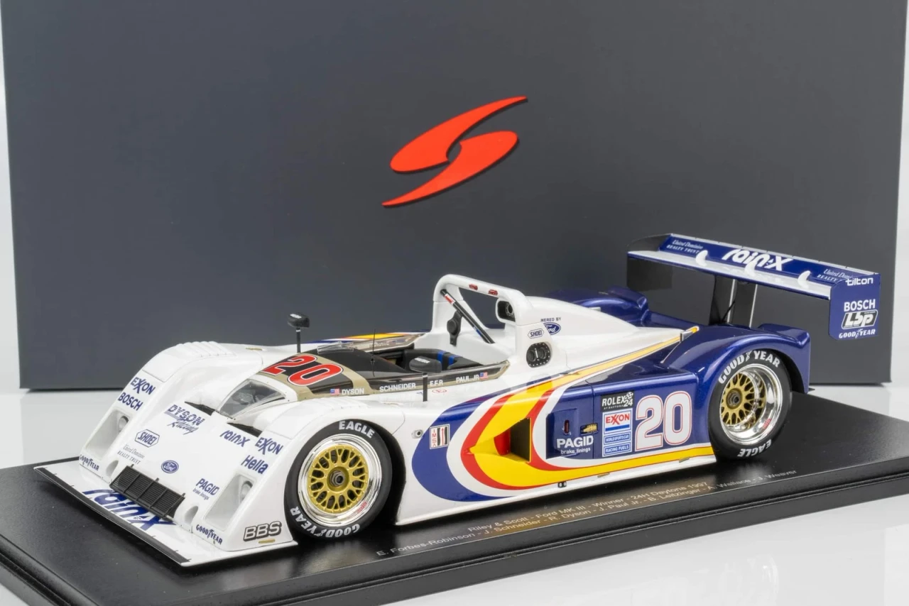 1/18 Spark Riley & Scott - Ford MK III No.20 Winner 24H Daytona 1997  E. Forbes-Robinson - J. Schneider - R. Dyson - J. Paul Jr. - B. Leitzinger - A. Wallace - J. Weaver Car Model