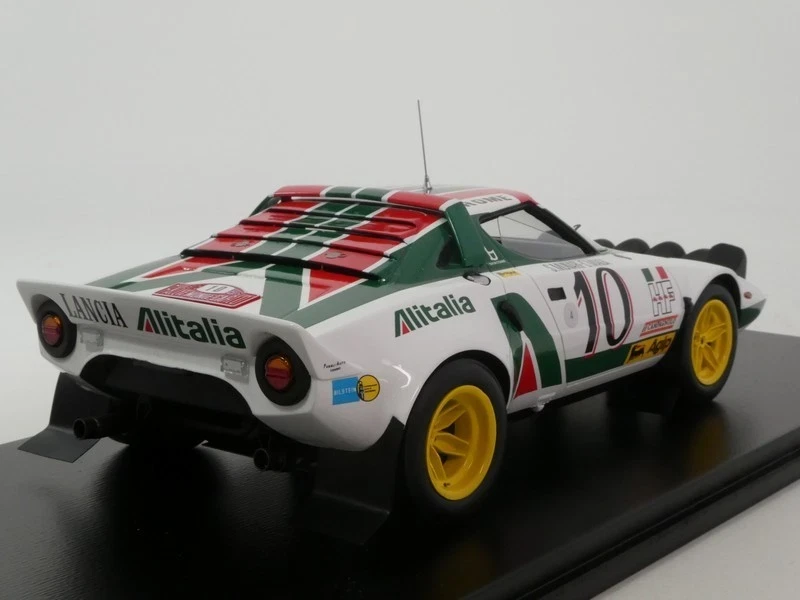 1/18 Spark Lancia Stratos No.10 Winner Monte Carlo Rally 1976 S. Munari - S. Maiga Car Model