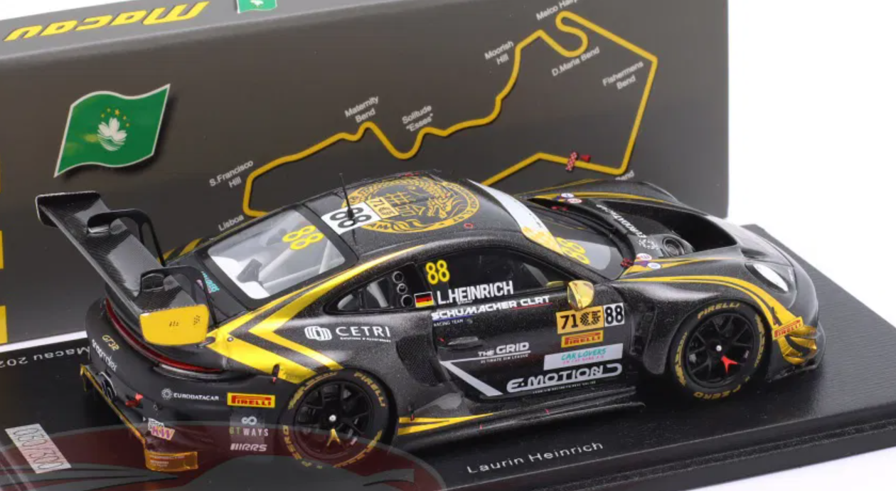 1/43 Spark Porsche 911 GT3 R (992) No.88 Schumacher CLRT Racing Team FIA GT World Cup Macau 2024 Laurin Heinrich Car Model