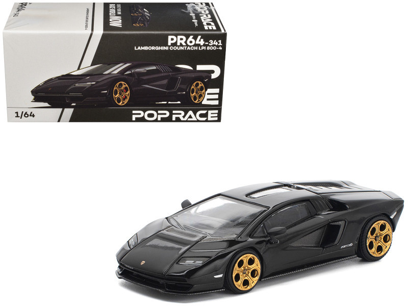 1/64 Poprace Lamborghini Countach LPI 800-4 (Deep Black) Diecast Car Model