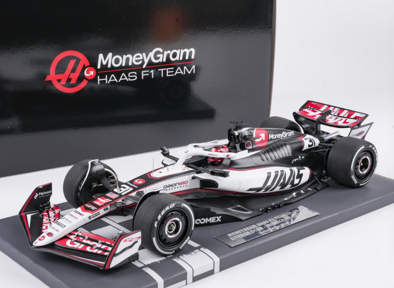 1/18 Minichamps 2025 Formula 1 Moneygram Haas F1 Team VF-25 Monaco GP #31 Esteban Ocon Car Model