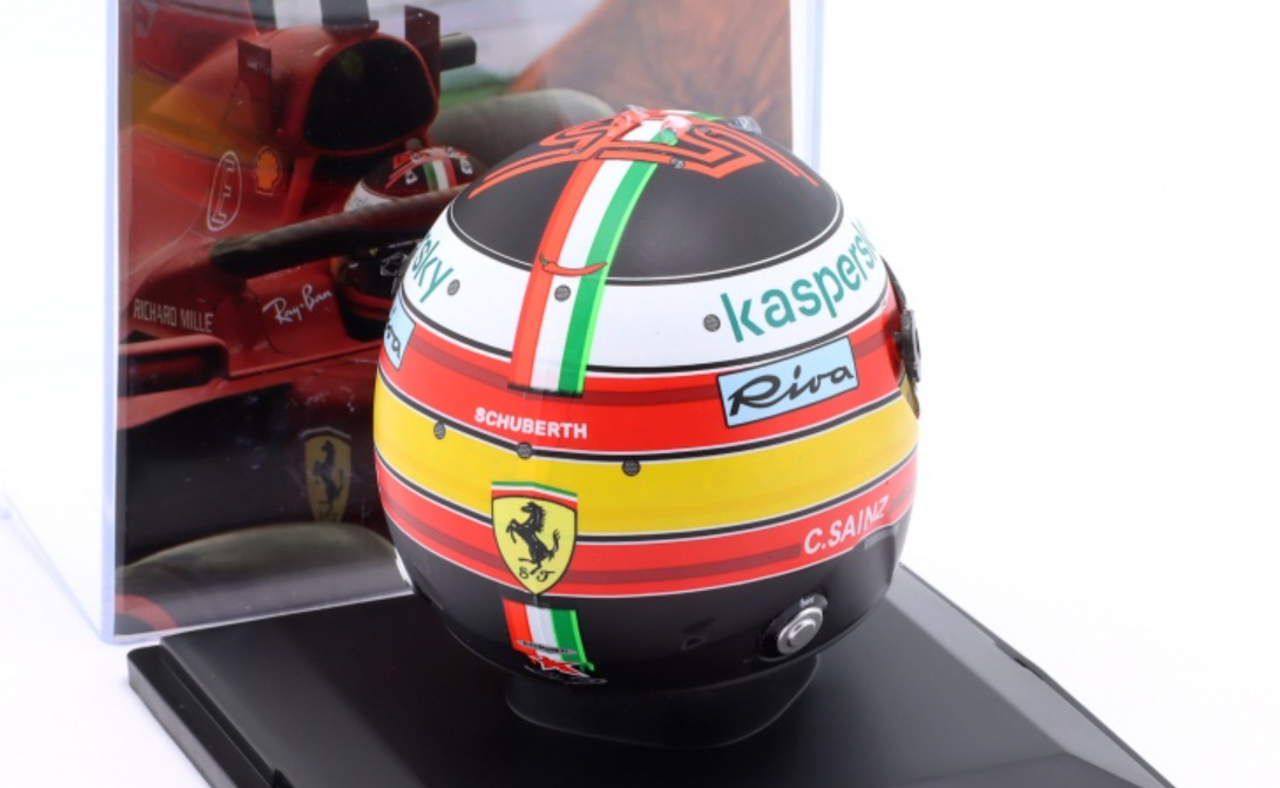 1/5 Spark 2021 Formula 1 Carlos Sainz jr. Scuderia Ferrari #55 6th Italy GP Helmet Model