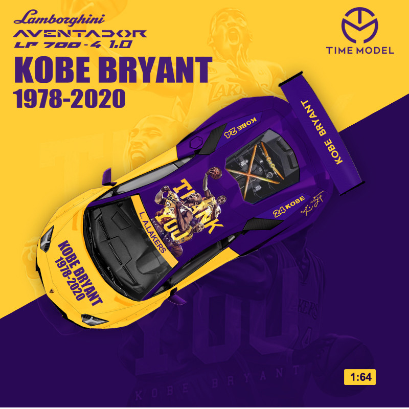 1/64 Time Model Lamborghini Aventador LP700-4 Kobe Bryant Car