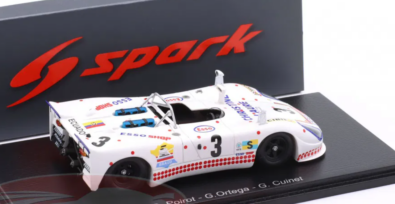 1/43 Spark Porsche 908/2 No.3 24H Le Mans 1975 C. Poirot - G.Ortega - G. Cuinet Car Model
