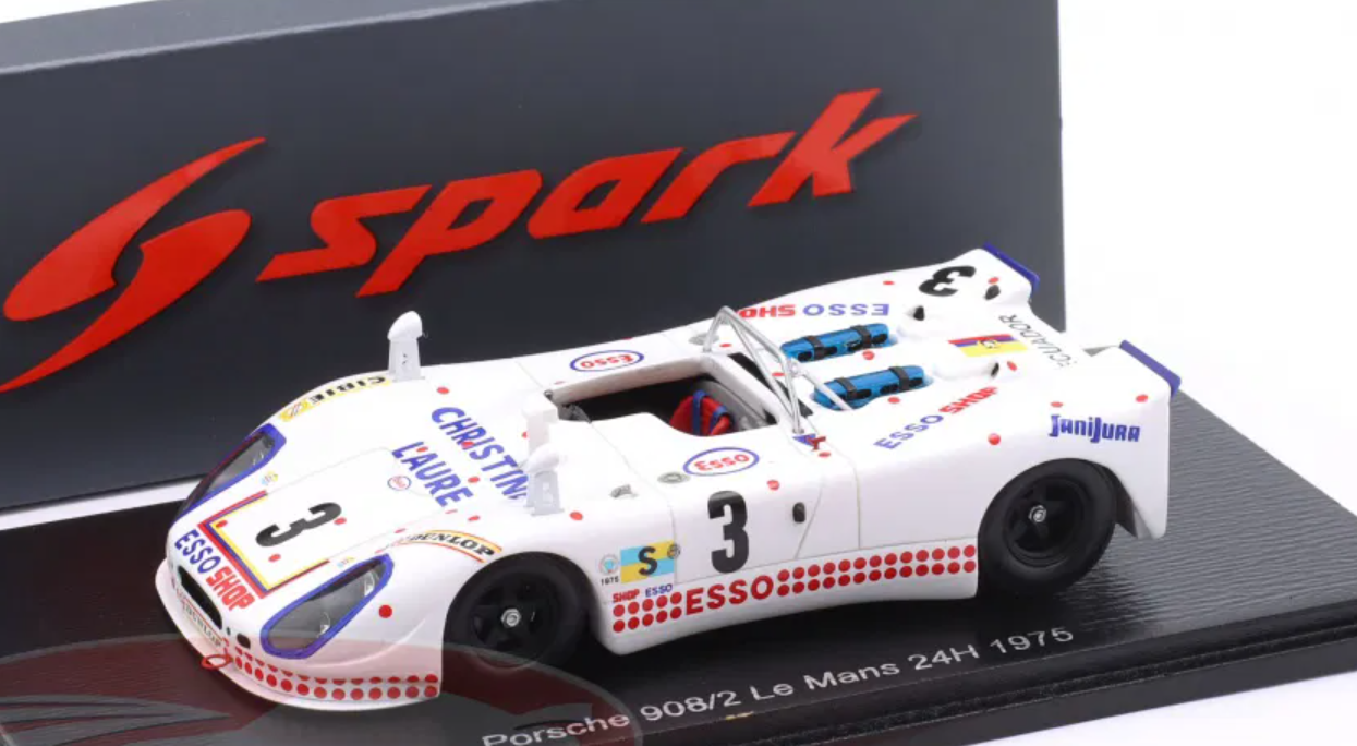 1/43 Spark Porsche 908/2 No.3 24H Le Mans 1975 C. Poirot - G.Ortega - G. Cuinet Car Model
