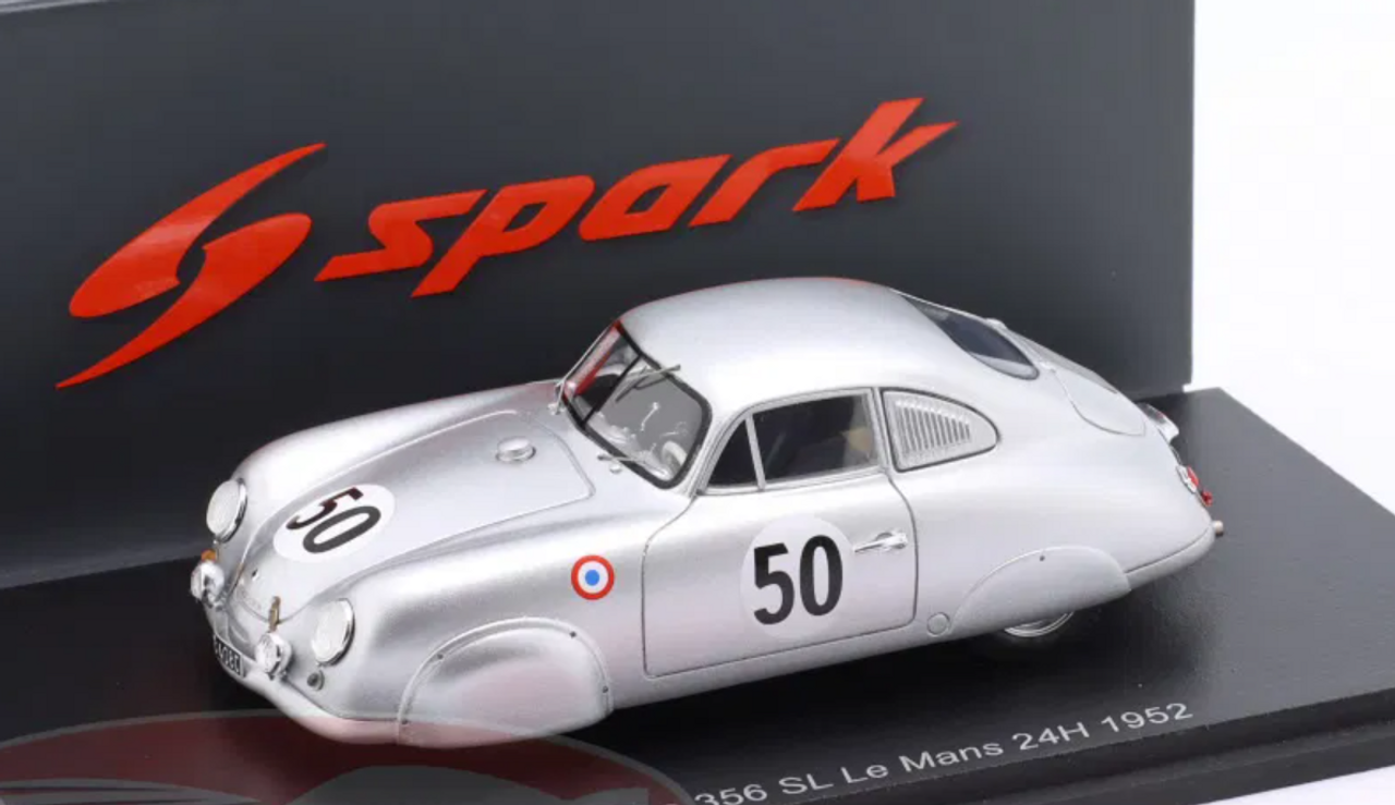 1/43 Spark Porsche 356 No.50 11th 24H Le Mans 1952 A. Veuillet - E. Mouche Car Model