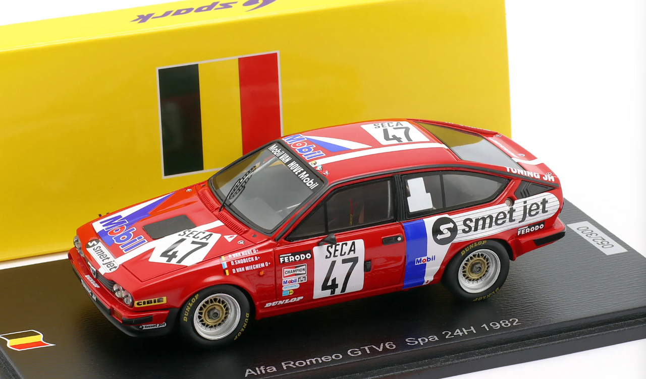 1/43 Spark Alfa Romeo GTV 6 No.47 24H Spa 1982 R. Van Hove - D. Snobeck - D. van Mieghem Car Model