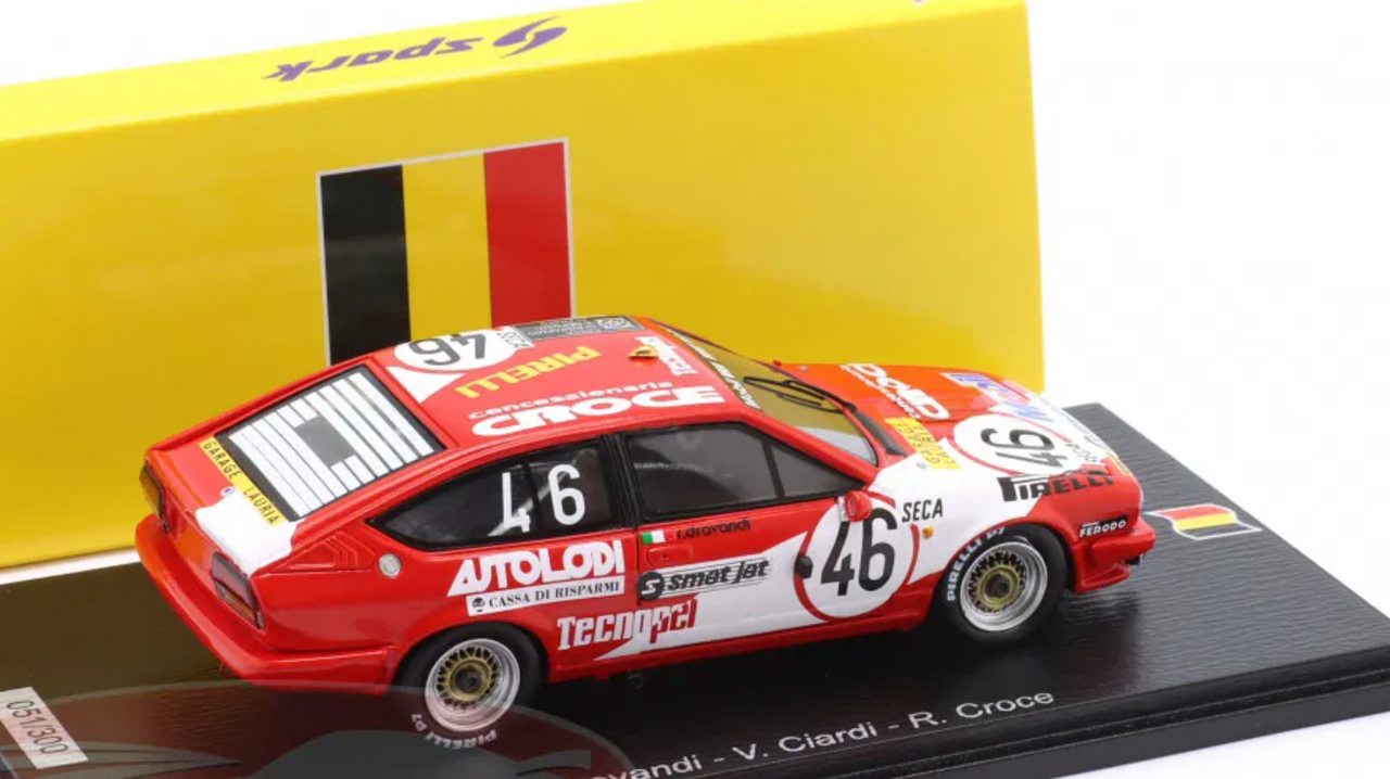 1/43 Spark Alfa Romeo GTV 6 No.46 14th 24H Spa 1982 R. Drovandi - V. Ciardi - R. Croce Car Model