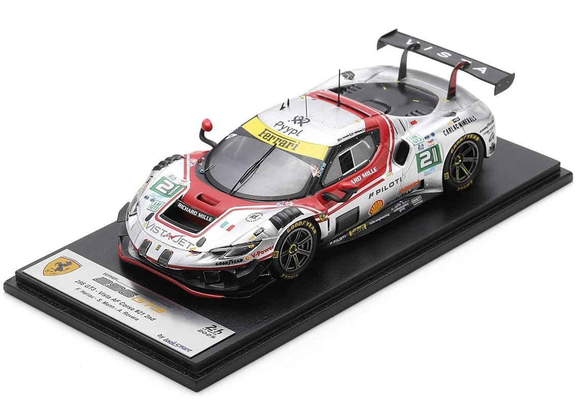 1/43 Looksmart Ferrari 296 LMGT3 No.21 VISTA AF CORSE 2nd LMGT3 class Le Mans 24H 2025 F. Heriau - S. Mann - A. Rovera Car Model