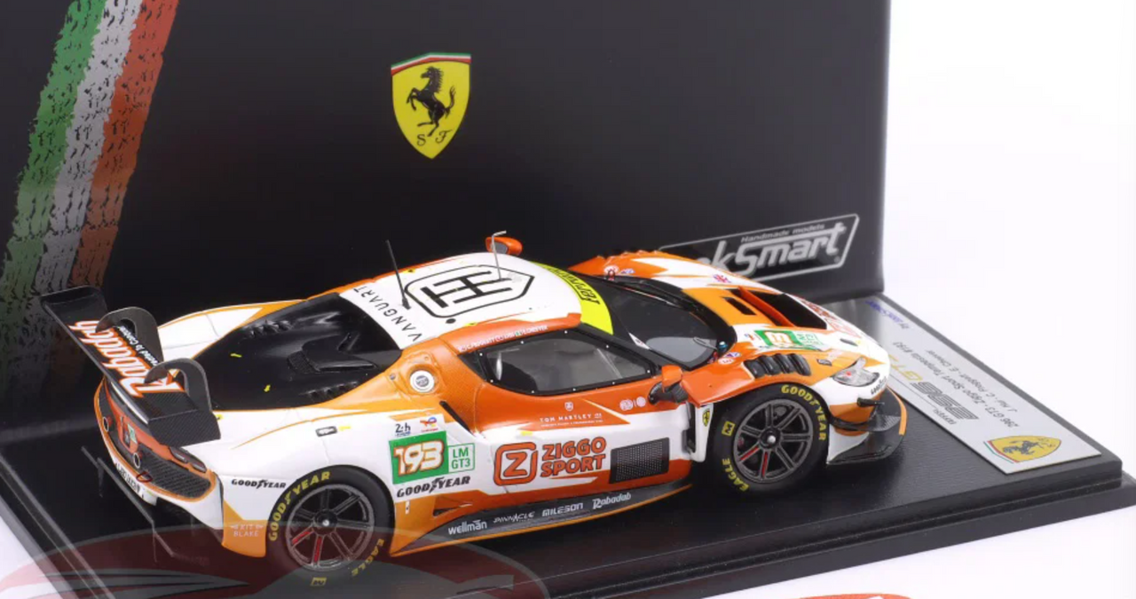 1/43 Looksmart Ferrari 296 LMGT3 No.193 ZIGGO SPORT TEMPESTA Le Mans 24H 2025 J. Hui - C. Froggatt - E. Cheever Car Model