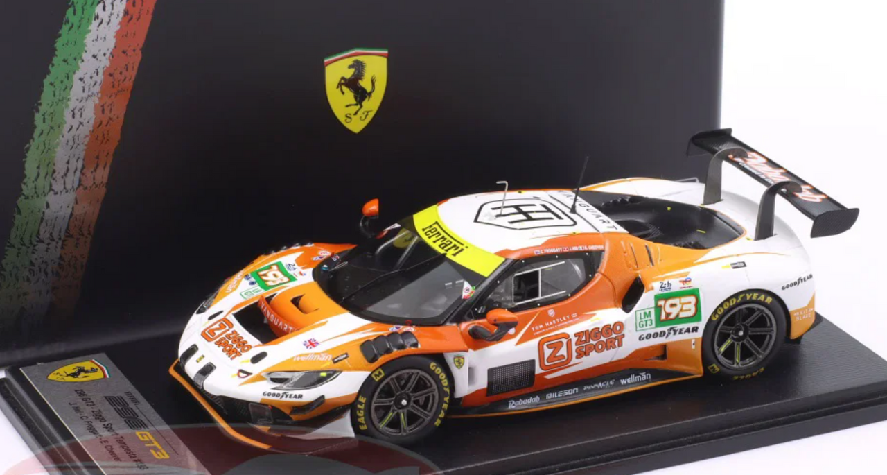 1/43 Looksmart Ferrari 296 LMGT3 No.193 ZIGGO SPORT TEMPESTA Le Mans 24H 2025 J. Hui - C. Froggatt - E. Cheever Car Model