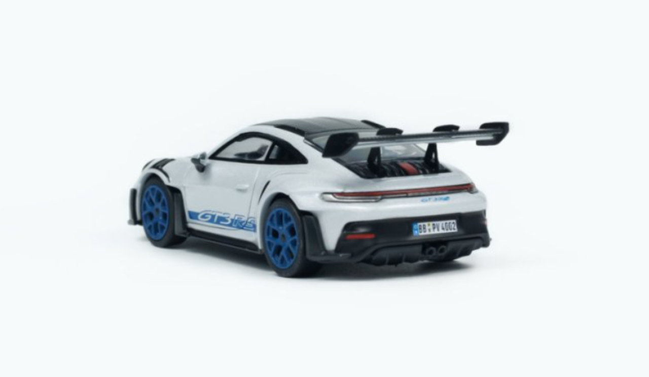 1/64 Minichamps 2024 Porsche 911 (992) GT3 RS Weissach Package (Grey with Blue Wheels) Diecast Car Model