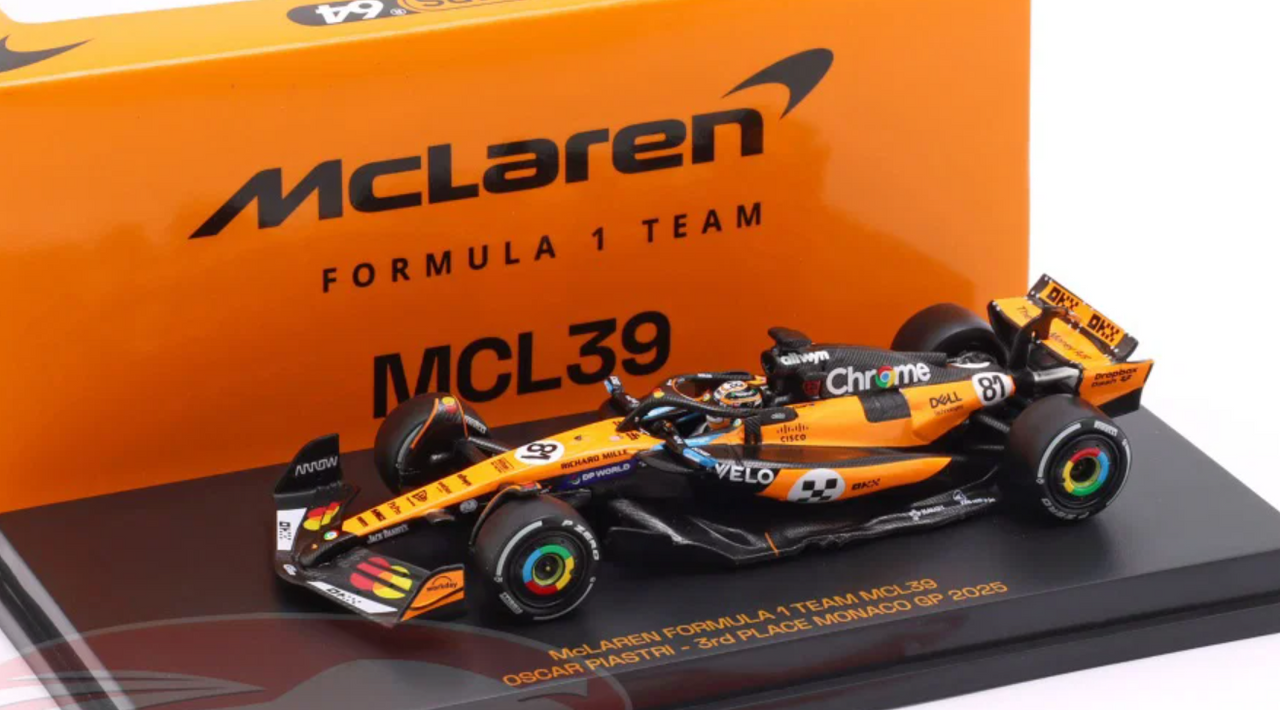 1/64 Minichamps McLaren F1 Team MCL39 #81 Oscar Piastri Monaco GP Diecast Car Model