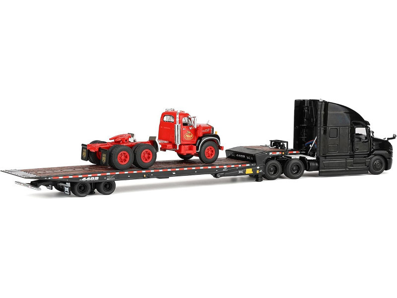 1/64 First Gear Mack® Anthem® Sleeper & Landoll® 440B-50CA Traveling Axle Trailer   with Mack® B-61 Day Cab Load Diecast Car Model
