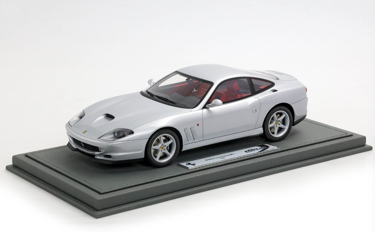 1/18 BBR 1996 Ferrari 550 Maranello Ex Schumacher (Silver Nurburgring with Red Interior) Car Model