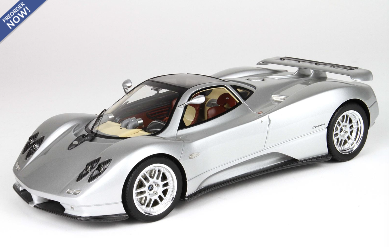 1/18 BBR 1999 Pagani ZONDA C12 001 20th Anniversary Restoration Silver Resin Car Model