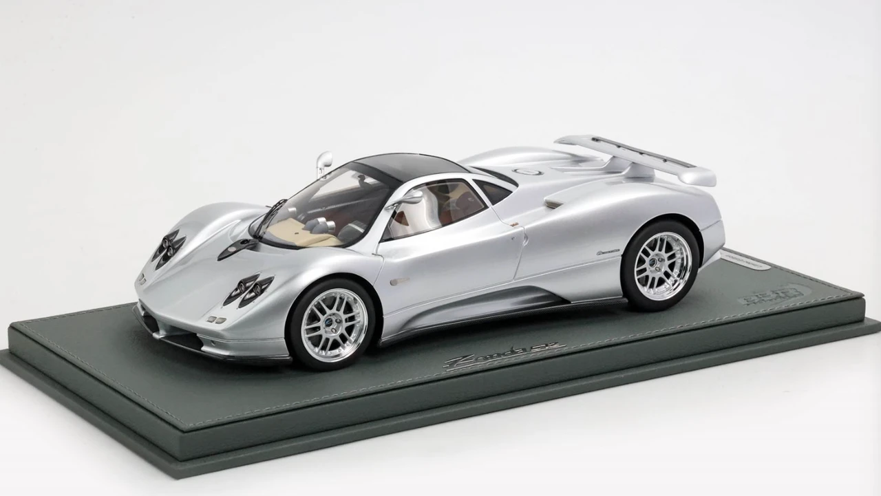 1/18 BBR 1999 Pagani ZONDA C12 001 20th Anniversary Restoration Silver Resin Car Model